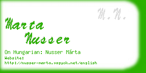 marta nusser business card